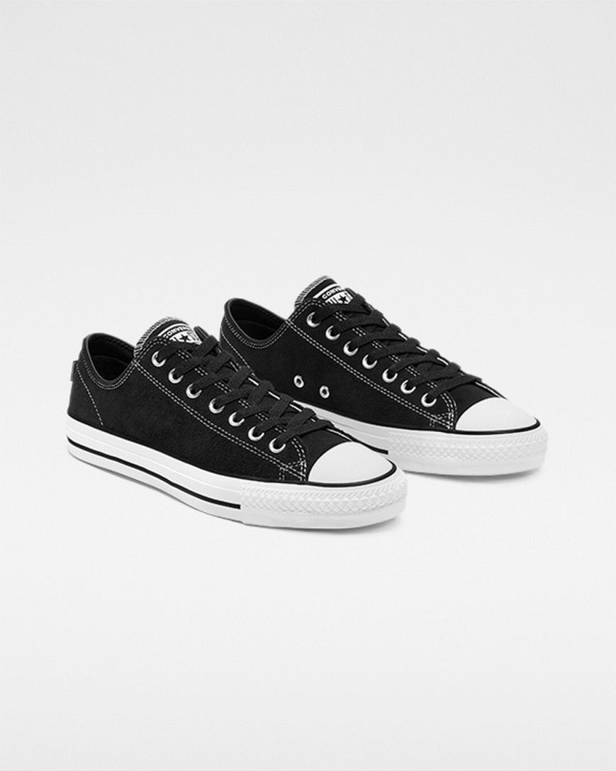 Men's Converse CONS Chuck Taylor All Star Pro Suede Skate Shoes Black / White | AU 49C08D